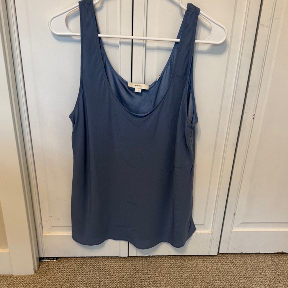 Vince Slate Blue Scoop Neck Tank